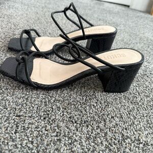 SCHUTZ Black Strappy Heels